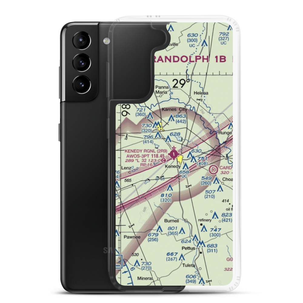 Kenedy Regional Airport (2R9) VFR Sectional Samsung Case Samsung Galaxy S21 Plus model shown