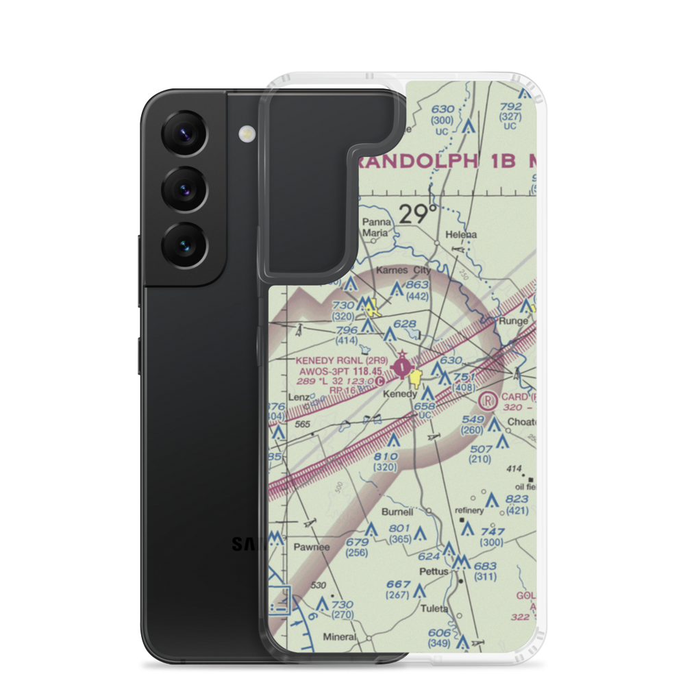 Kenedy Regional Airport (2R9) VFR Sectional Samsung Case Samsung Galaxy S22 model shown