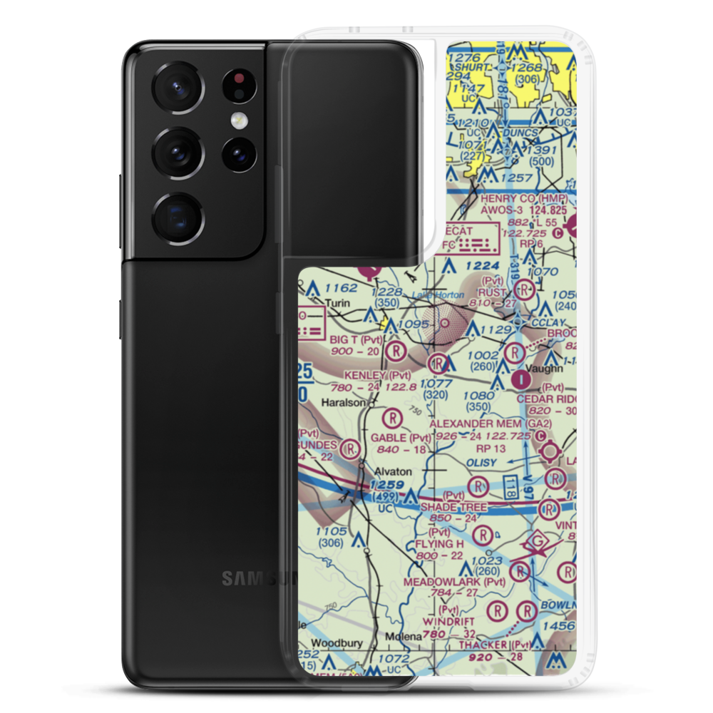 Kenley Field (GA61) VFR Sectional Samsung Case Samsung Galaxy S21 Ultra model shown