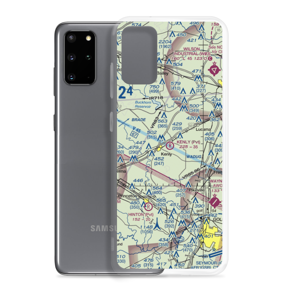 Kenly Airport (7NC3) VFR Sectional Samsung Case Samsung Galaxy S20 Plus model shown