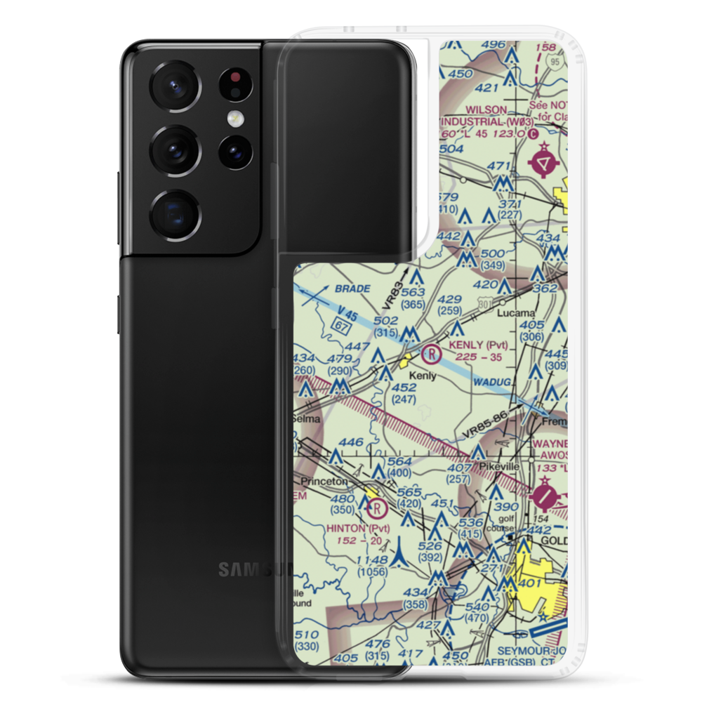 Kenly Airport (7NC3) VFR Sectional Samsung Case Samsung Galaxy S21 Ultra model shown