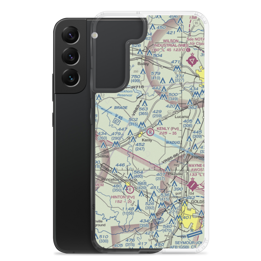 Kenly Airport (7NC3) VFR Sectional Samsung Case Samsung Galaxy S22 Plus model shown