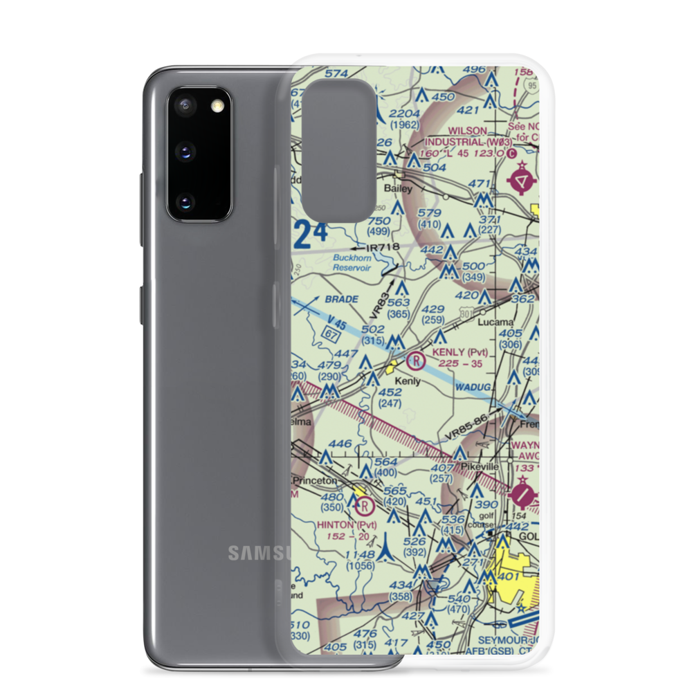 Kenly Airport (7NC3) VFR Sectional Samsung Case Samsung Galaxy S20 model shown