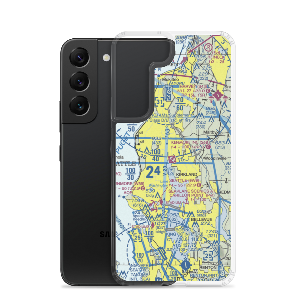 Kenmore Air Harbor Inc Seaplane Base (S60) VFR Sectional Samsung Case Samsung Galaxy S22 model shown
