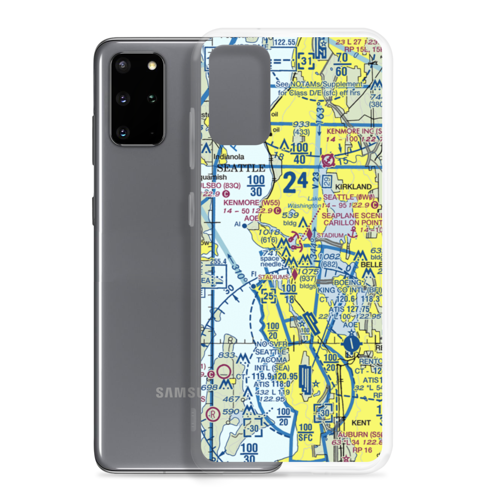 Kenmore Air Harbor Seaplane Base (W55) VFR Sectional Samsung Case Samsung Galaxy S20 Plus model shown