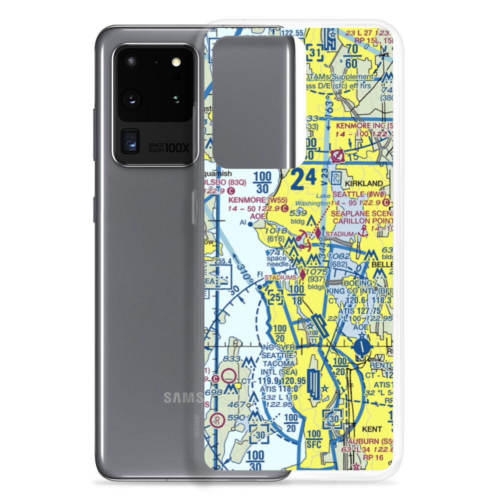 Kenmore Air Harbor Seaplane Base (W55) VFR Sectional Samsung Case Samsung Galaxy S20 Ultra model shown