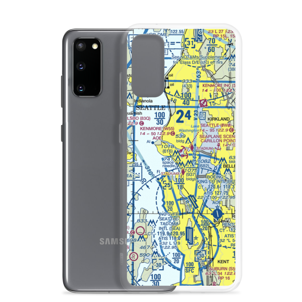 Kenmore Air Harbor Seaplane Base (W55) VFR Sectional Samsung Case Samsung Galaxy S20 model shown