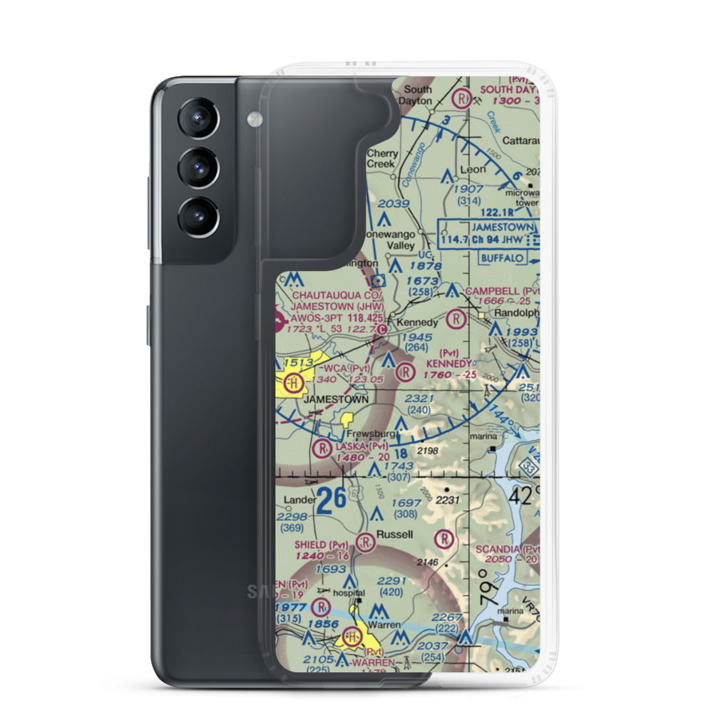 Kennedy Airfield (9NY4) VFR Sectional Samsung Case Samsung Galaxy S21 model shown
