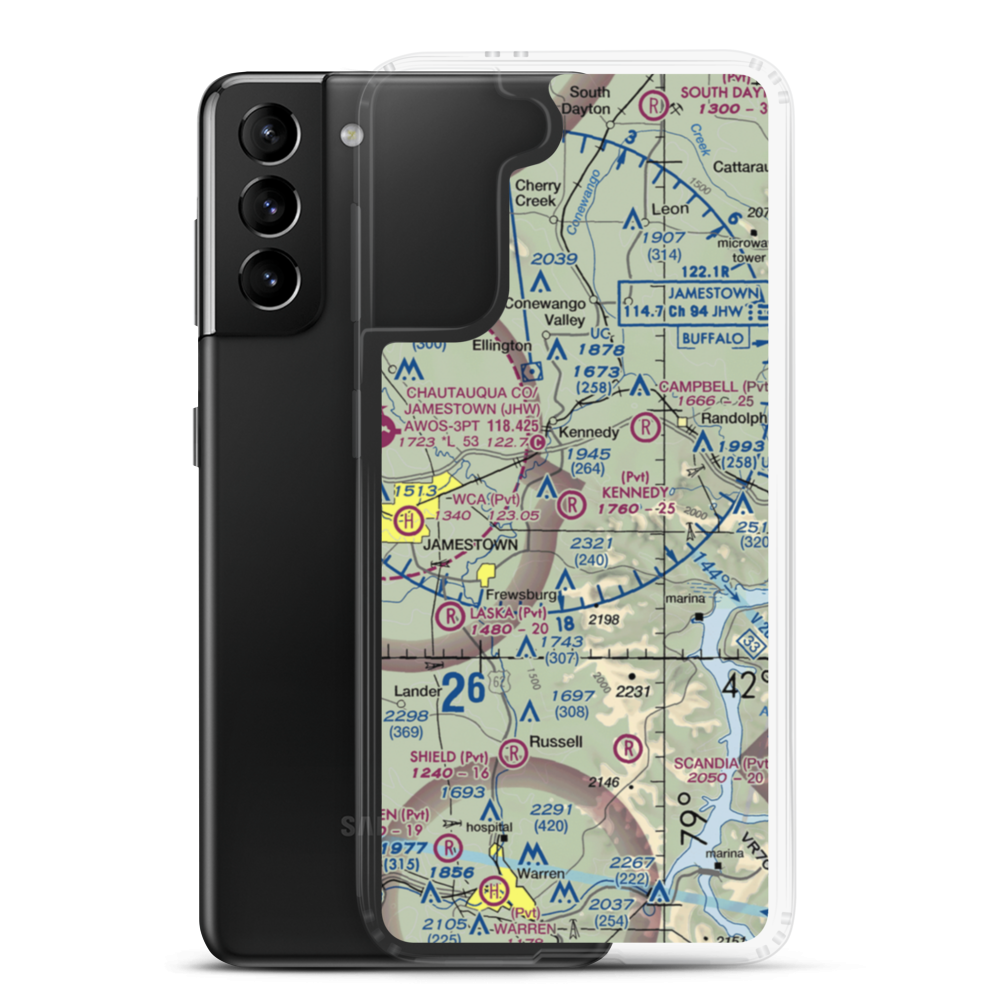 Kennedy Airfield (9NY4) VFR Sectional Samsung Case Samsung Galaxy S21 Plus model shown