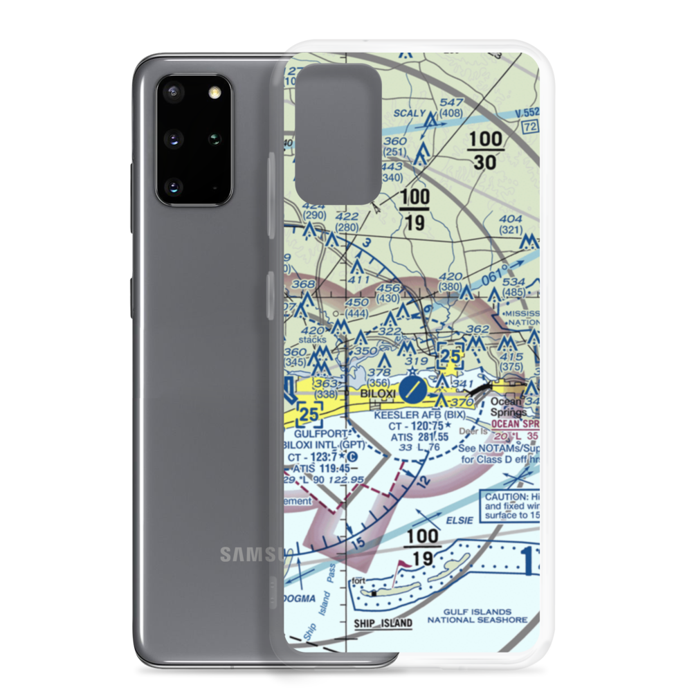Kennedy Executive Airport (MS66) VFR Sectional Samsung Case Samsung Galaxy S20 Plus model shown