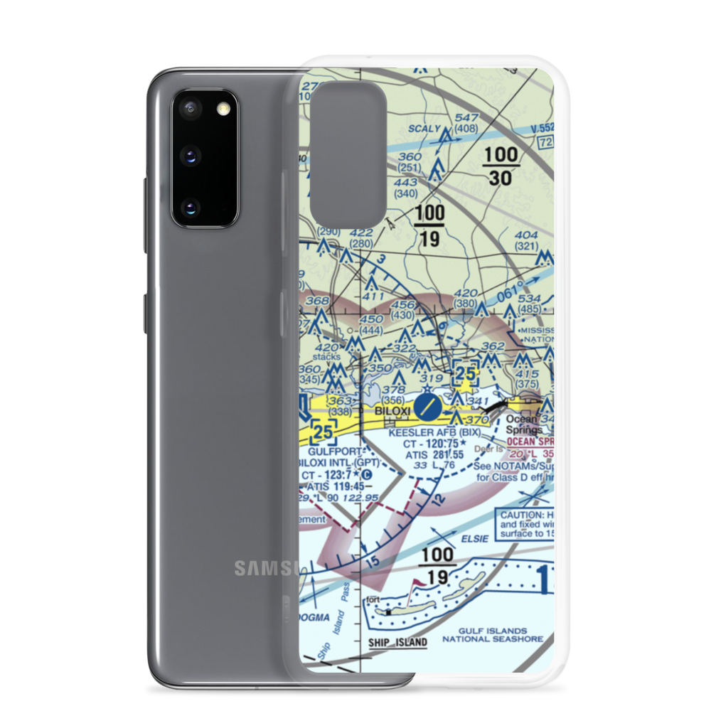 Kennedy Executive Airport (MS66) VFR Sectional Samsung Case Samsung Galaxy S20 model shown