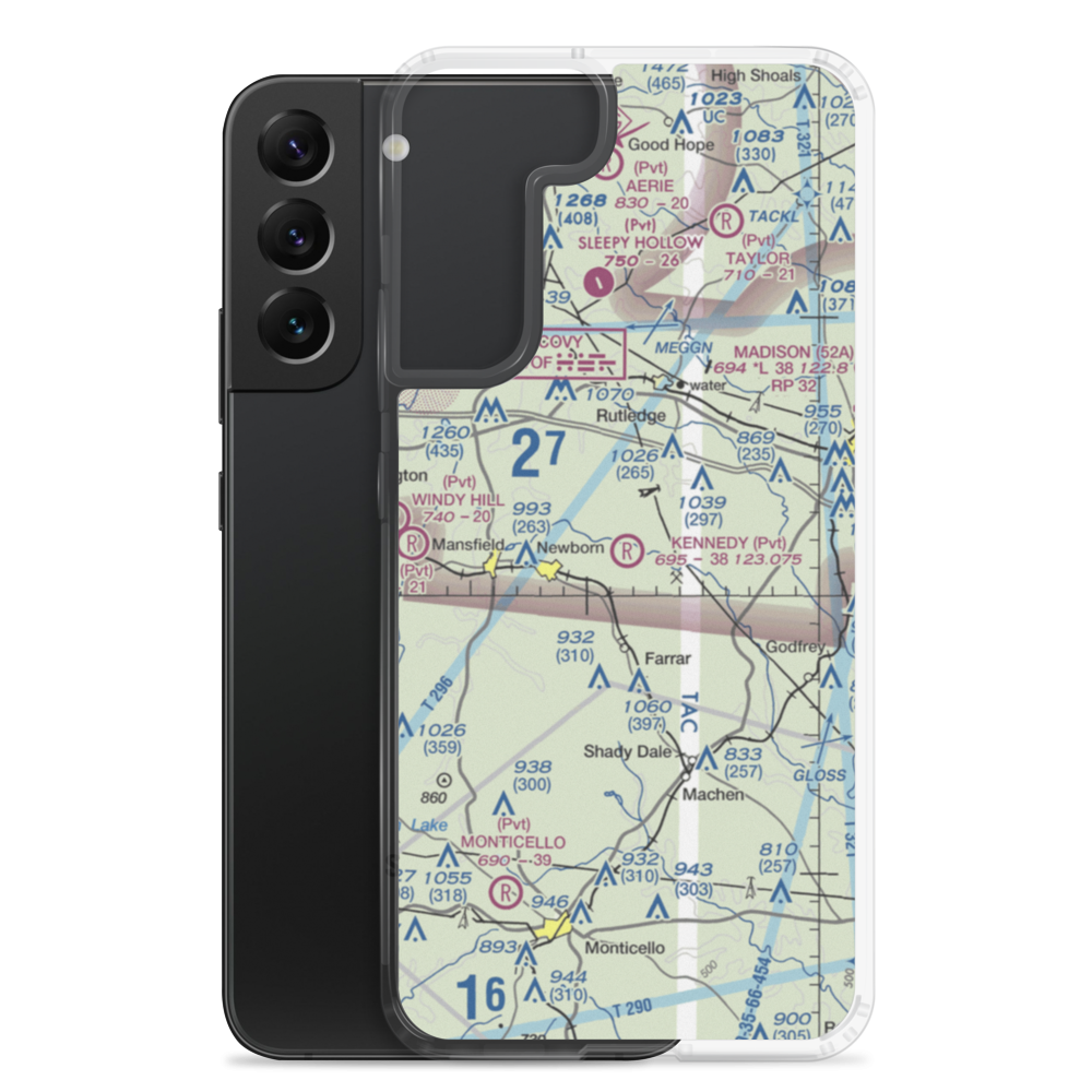 Kennedy Intranational Airport (2GA0) VFR Sectional Samsung Case Samsung Galaxy S22 Plus model shown