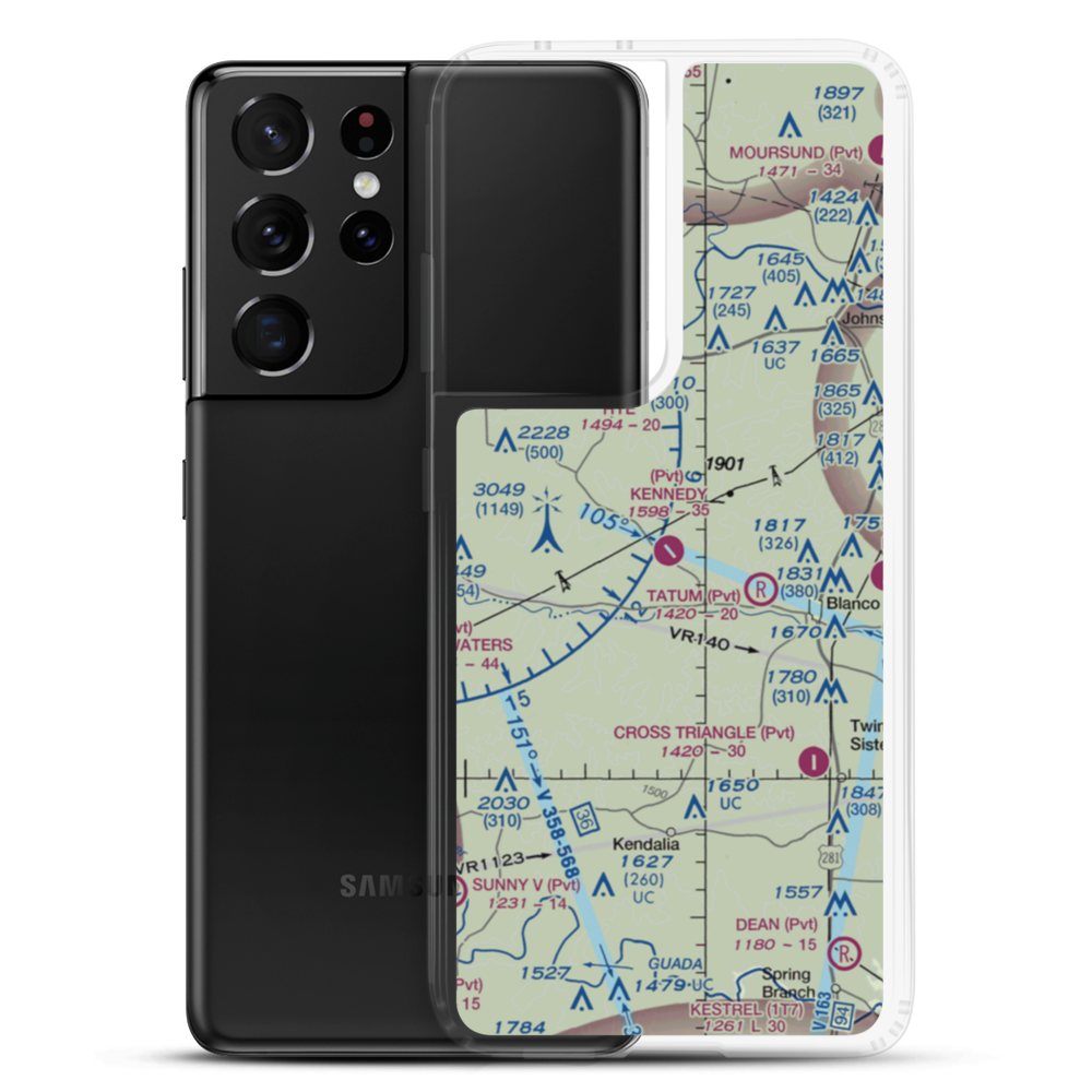 Kennedy Ranch Airport (50TX) VFR Sectional Samsung Case Samsung Galaxy S21 Ultra model shown