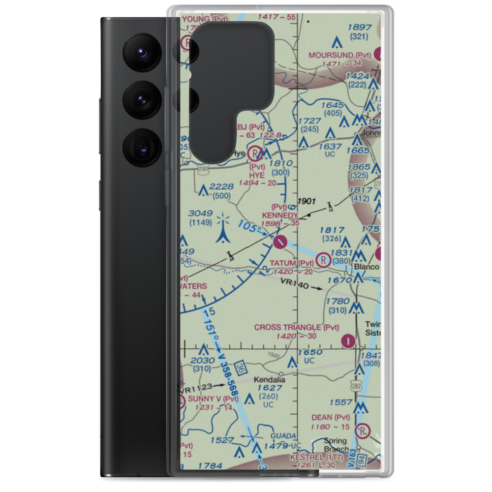 Kennedy Ranch Airport (50TX) VFR Sectional Samsung Case Samsung Galaxy S22 Ultra model shown