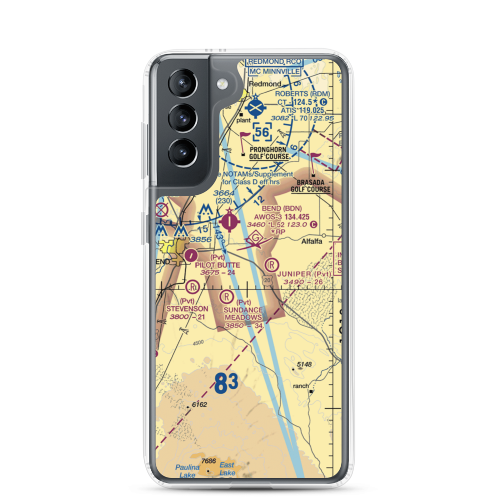 Kennel Airstrip (OR04) VFR Sectional Samsung Case Samsung Galaxy S21 model shown
