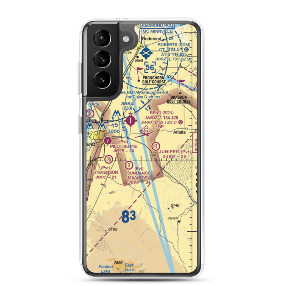 Kennel Airstrip (OR04) VFR Sectional Samsung Case Samsung Galaxy S21 Plus model shown