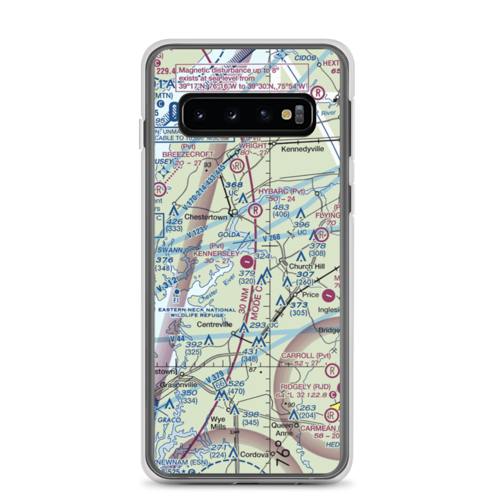 Kennersley Airport (MD23) VFR Sectional Samsung Case Samsung Galaxy S10 model shown