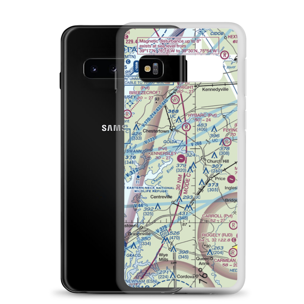 Kennersley Airport (MD23) VFR Sectional Samsung Case Samsung Galaxy S10 model shown