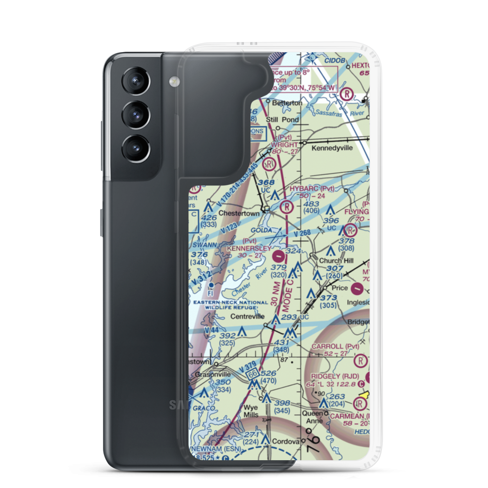 Kennersley Airport (MD23) VFR Sectional Samsung Case Samsung Galaxy S21 model shown