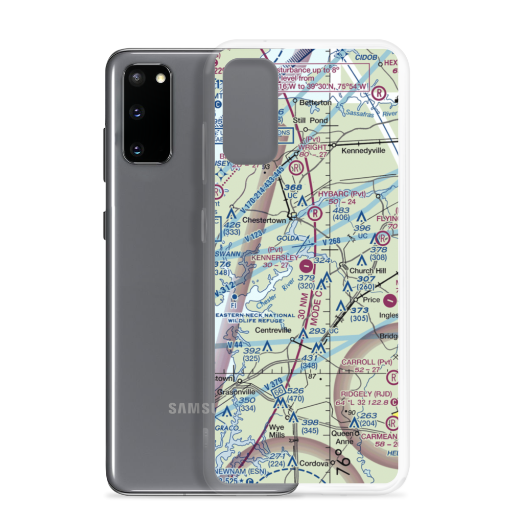 Kennersley Airport (MD23) VFR Sectional Samsung Case Samsung Galaxy S20 model shown
