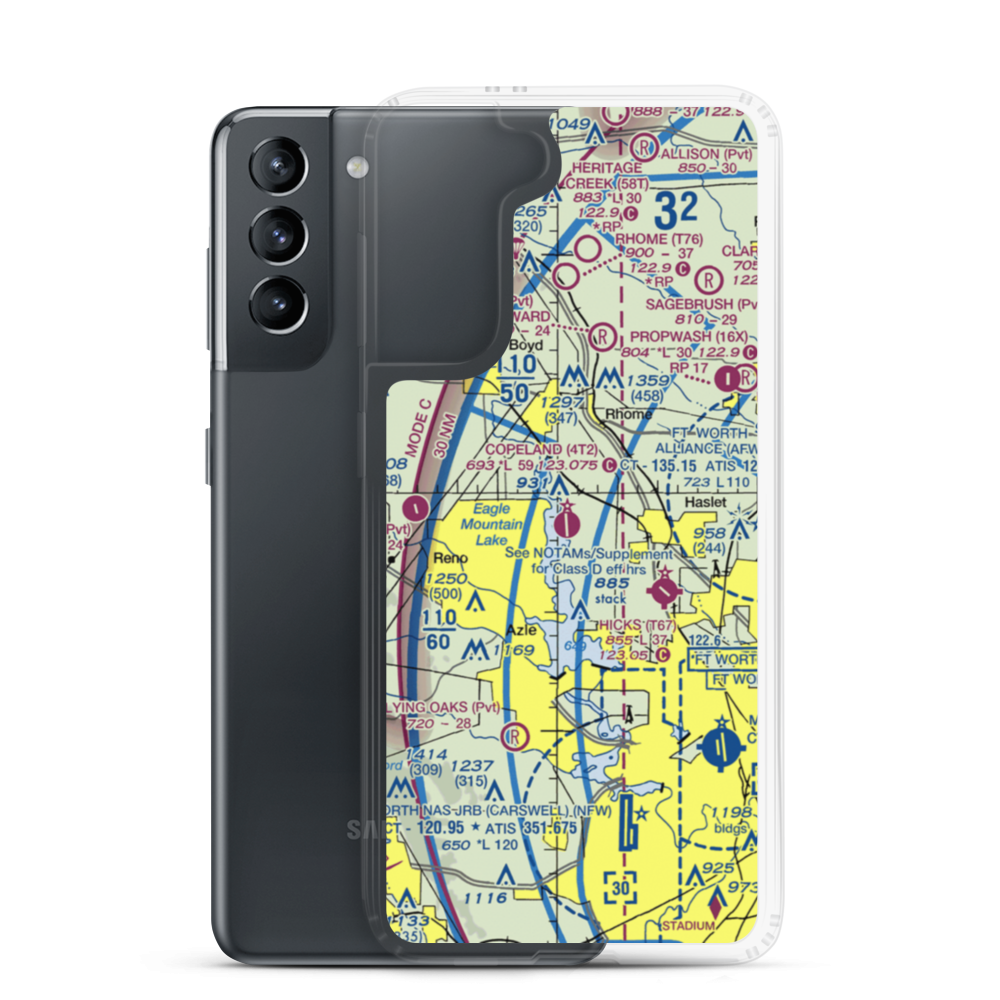 Kenneth Copeland Airport (4T2) VFR Sectional Samsung Case Samsung Galaxy S21 model shown