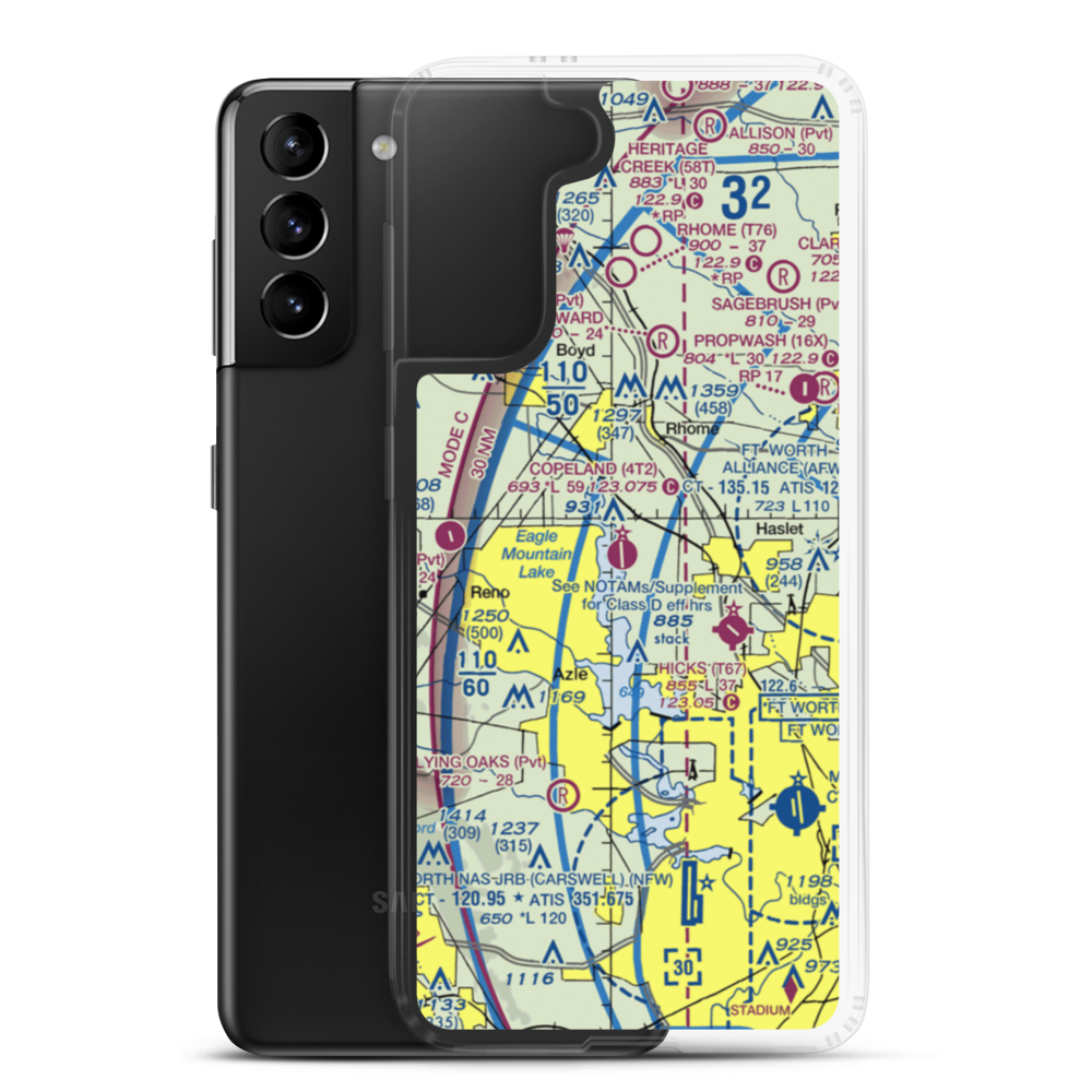 Kenneth Copeland Airport (4T2) VFR Sectional Samsung Case Samsung Galaxy S21 Plus model shown