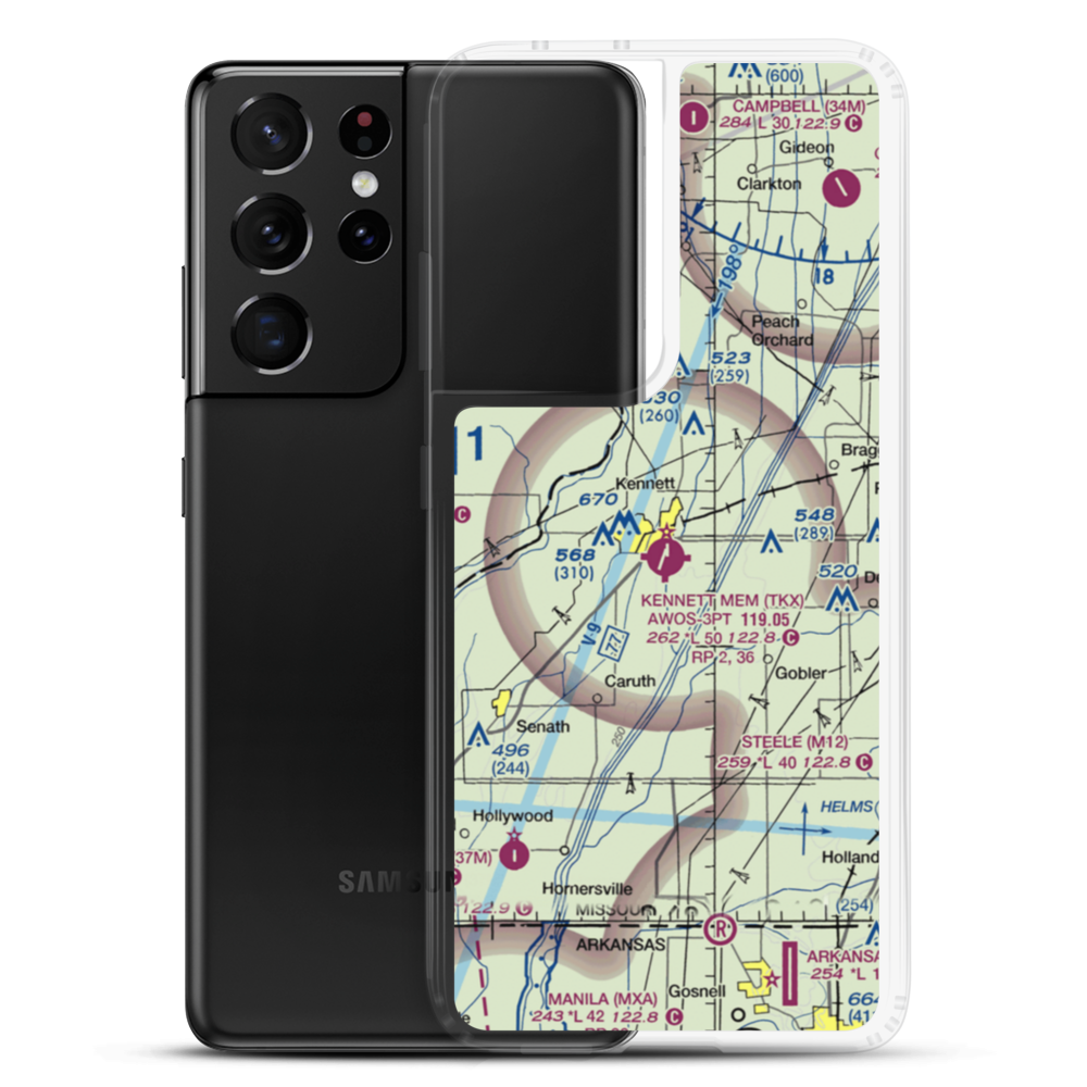 Kennett Memorial Airport (TKX) VFR Sectional Samsung Case Samsung Galaxy S21 Ultra model shown