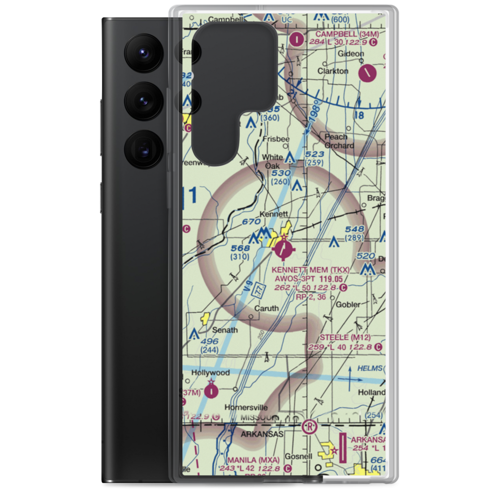 Kennett Memorial Airport (TKX) VFR Sectional Samsung Case Samsung Galaxy S22 Ultra model shown