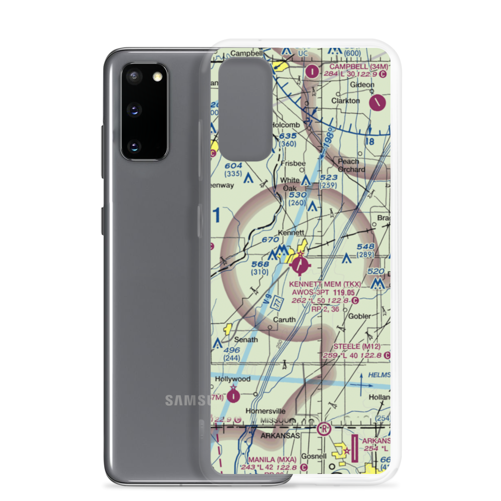 Kennett Memorial Airport (TKX) VFR Sectional Samsung Case Samsung Galaxy S20 model shown