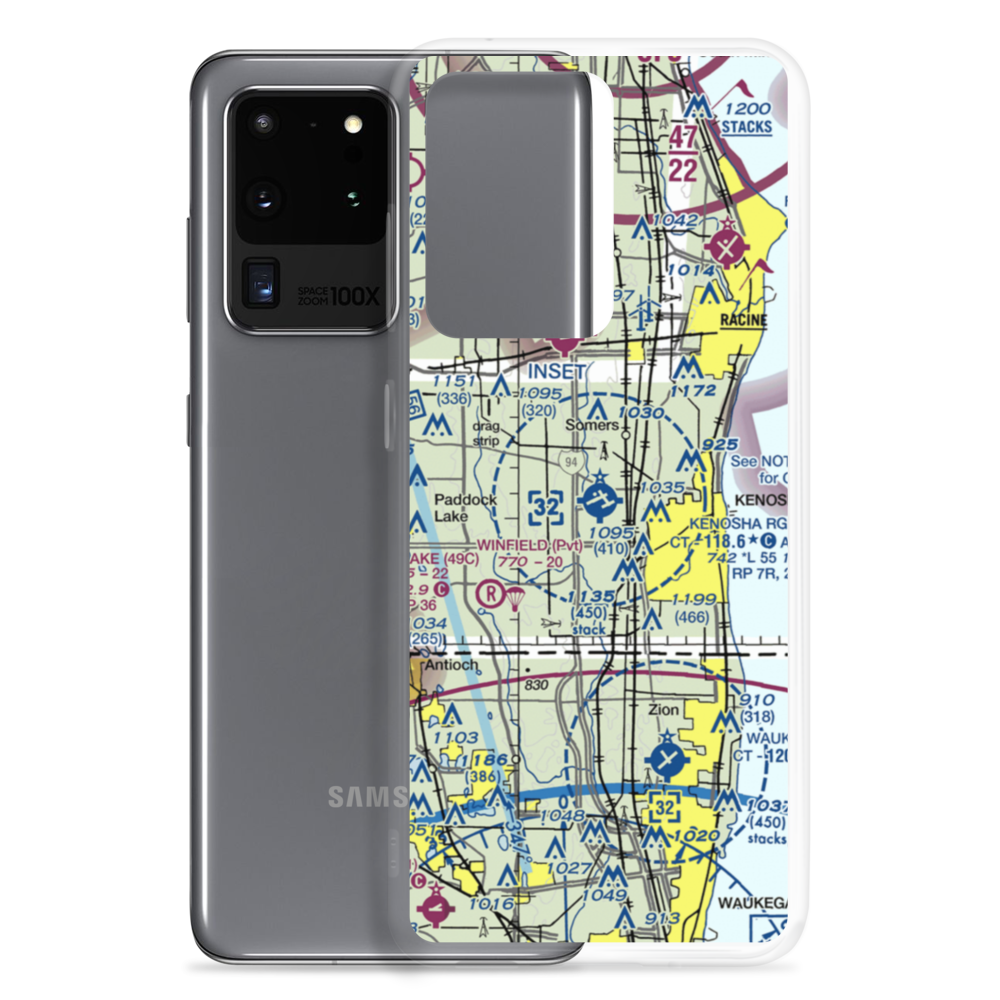 Kenosha Regional Airport (ENW) VFR Sectional Samsung Case Samsung Galaxy S20 Ultra model shown