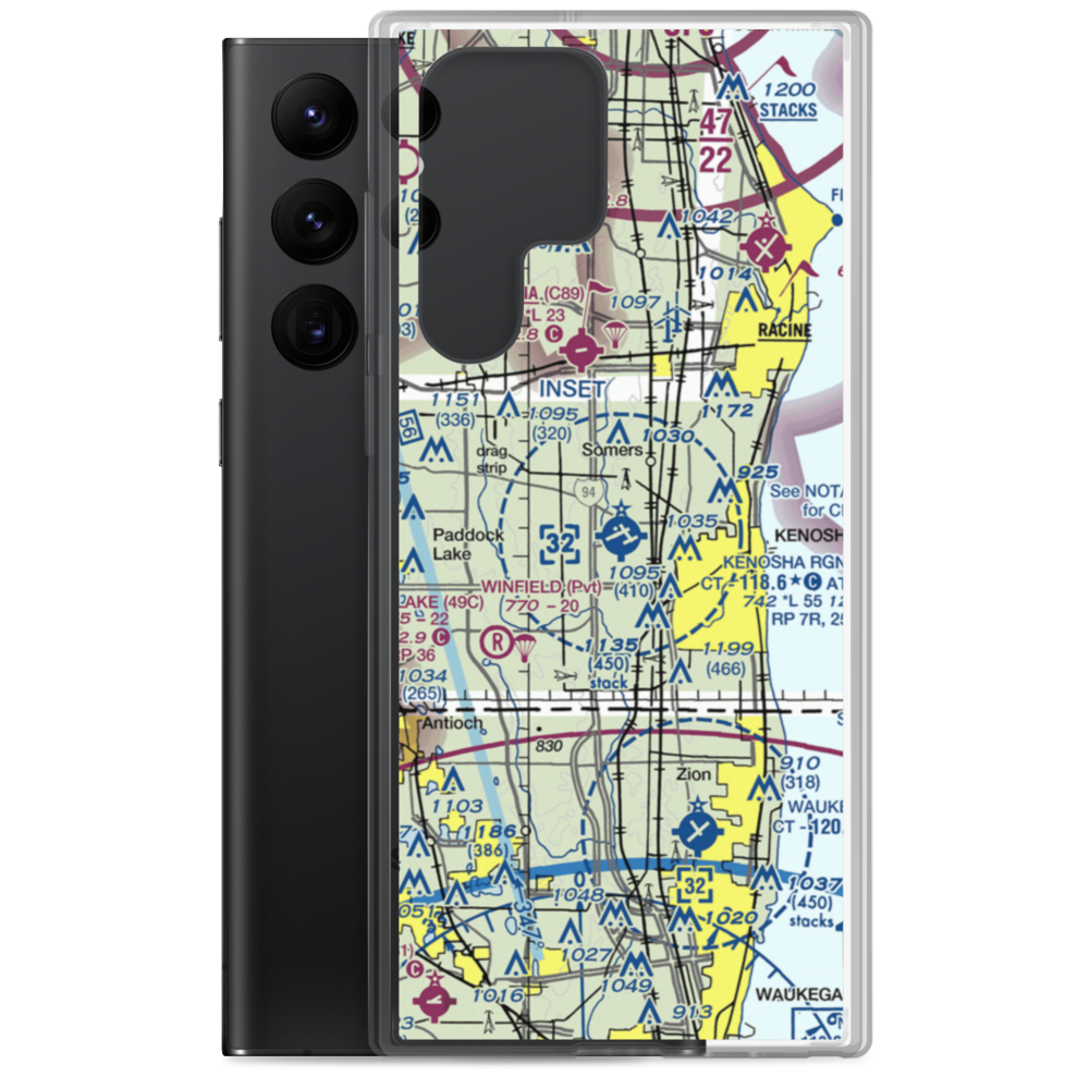 Kenosha Regional Airport (ENW) VFR Sectional Samsung Case Samsung Galaxy S22 Ultra model shown