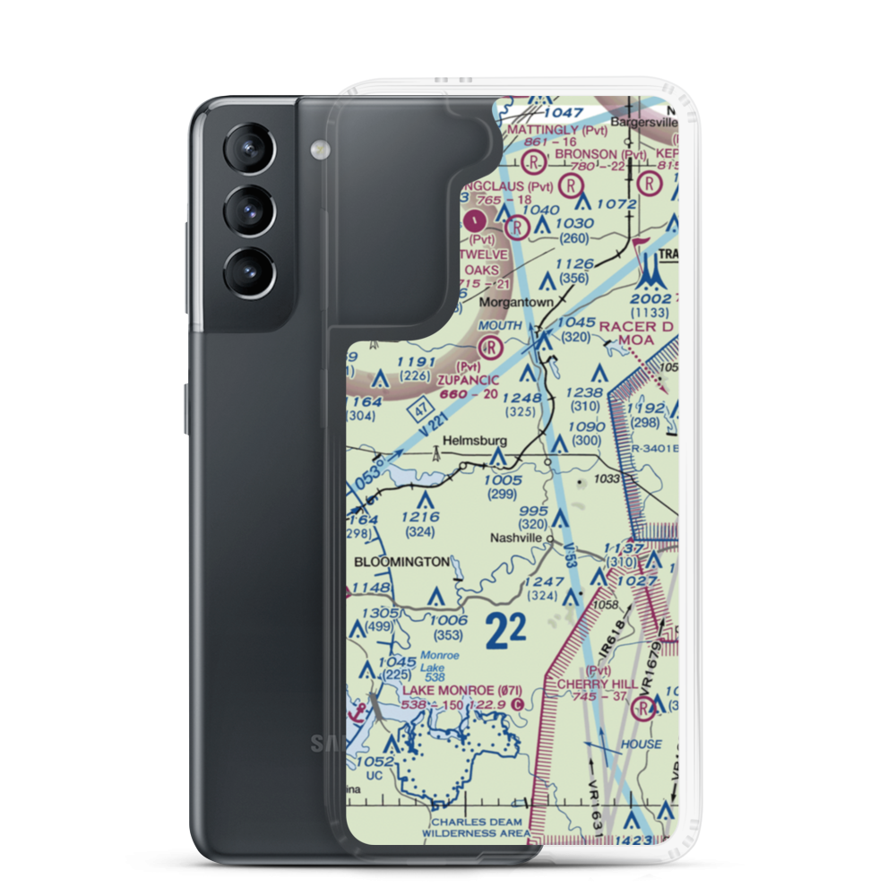 Kenstin Manor Airport (24IN) VFR Sectional Samsung Case Samsung Galaxy S21 model shown