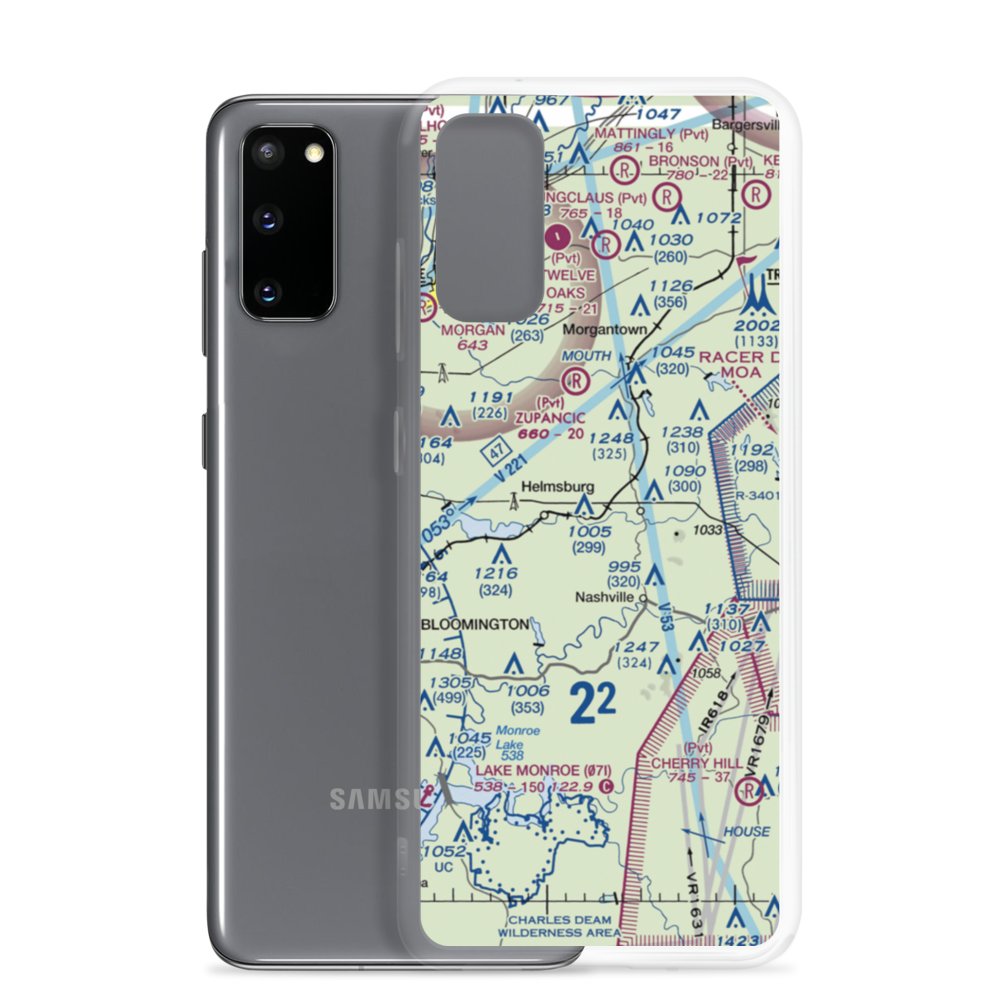 Kenstin Manor Airport (24IN) VFR Sectional Samsung Case Samsung Galaxy S20 model shown
