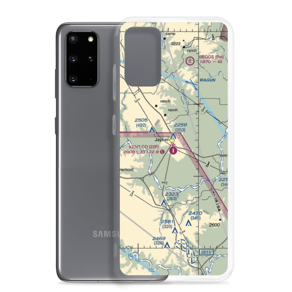 Kent County Airport (22F) VFR Sectional Samsung Case Samsung Galaxy S20 Plus model shown