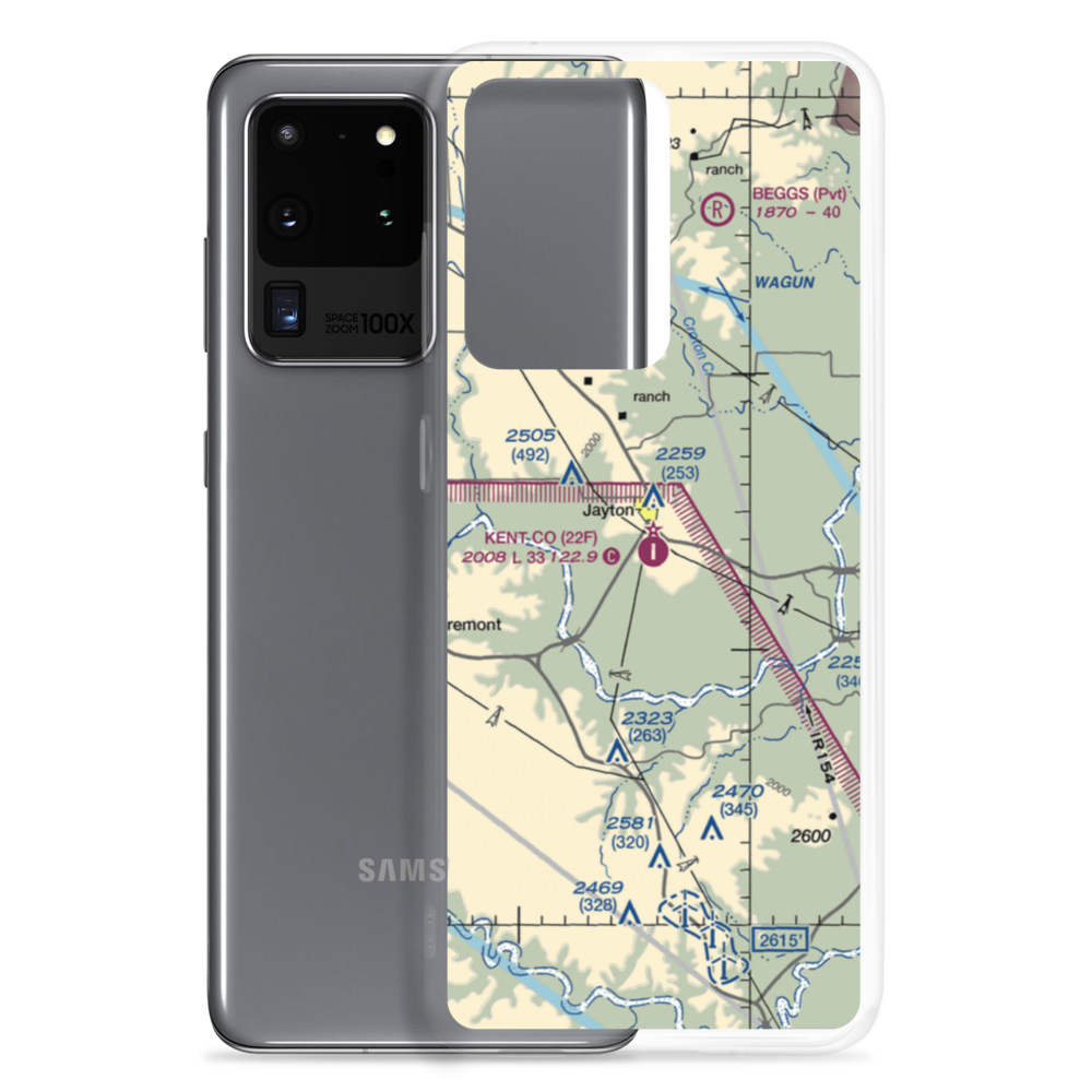 Kent County Airport (22F) VFR Sectional Samsung Case Samsung Galaxy S20 Ultra model shown