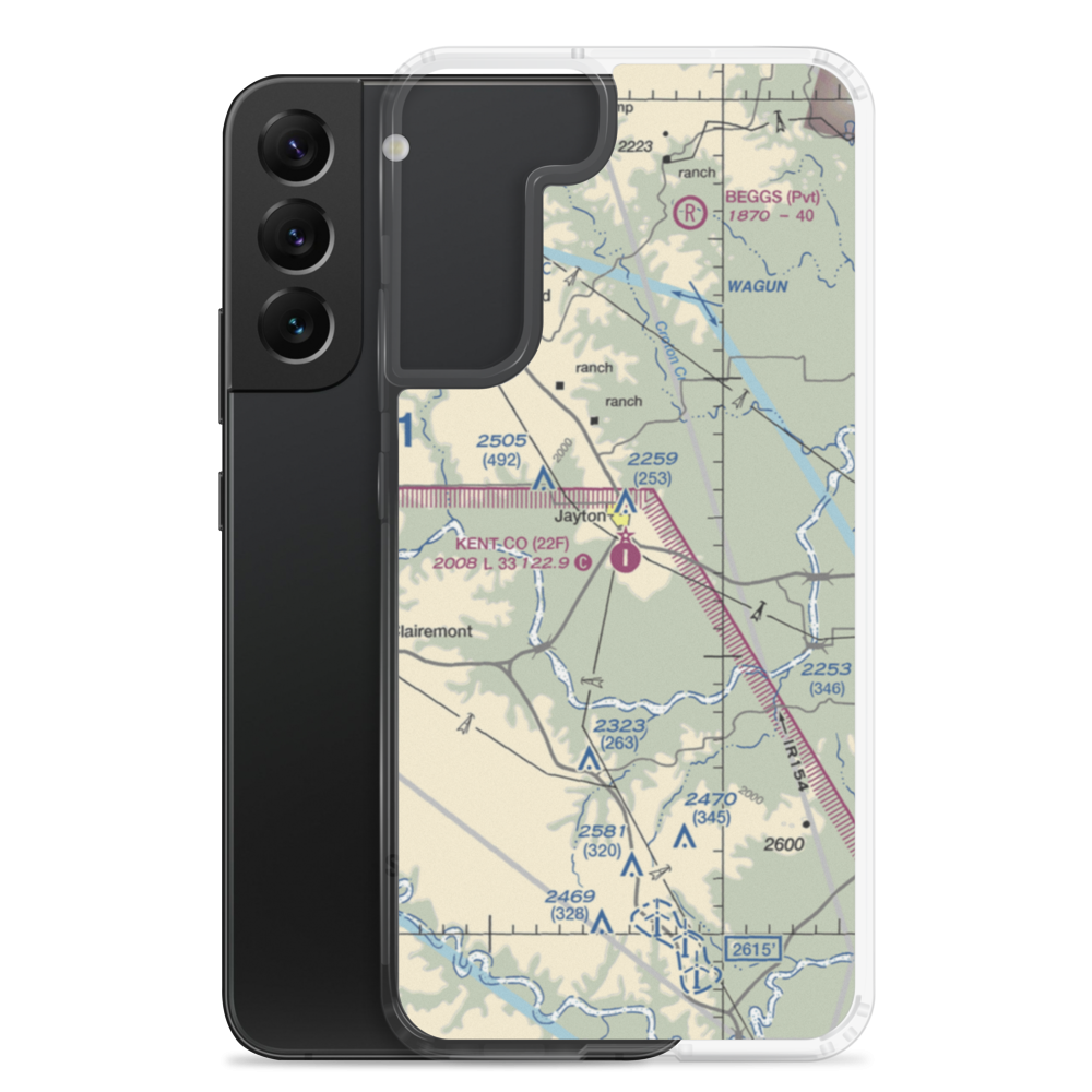 Kent County Airport (22F) VFR Sectional Samsung Case Samsung Galaxy S22 Plus model shown
