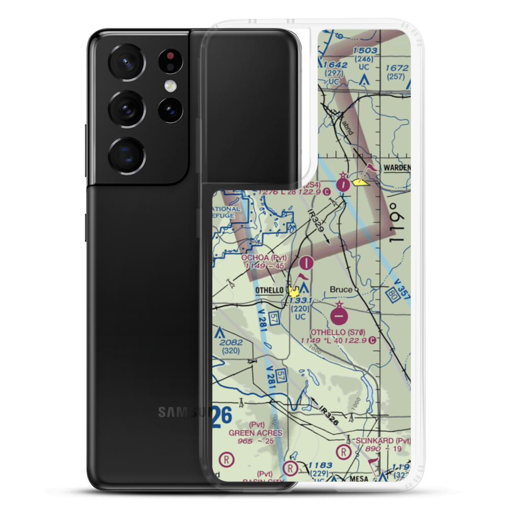 Kent Farms Airport (57WA) VFR Sectional Samsung Case Samsung Galaxy S21 Ultra model shown