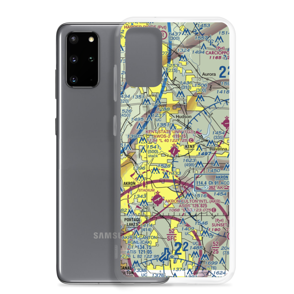 Kent State University Airport (1G3) VFR Sectional Samsung Case Samsung Galaxy S20 Plus model shown