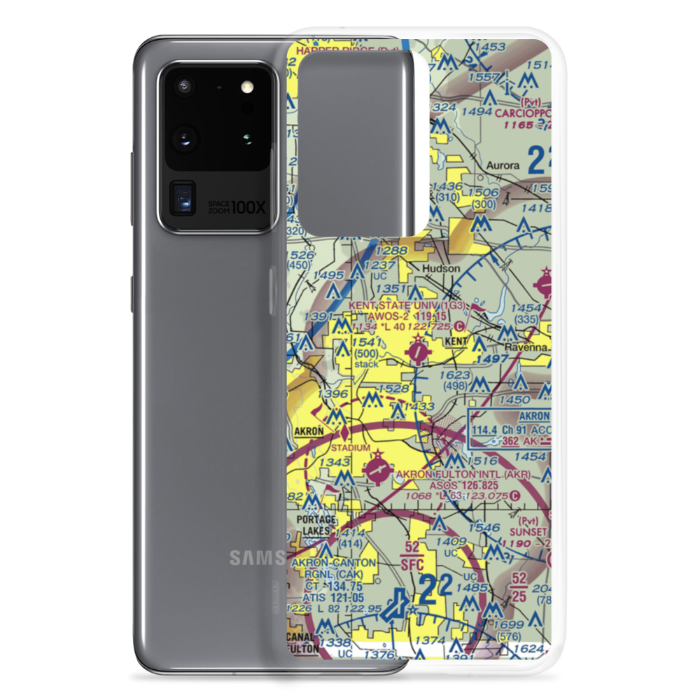 Kent State University Airport (1G3) VFR Sectional Samsung Case Samsung Galaxy S20 Ultra model shown