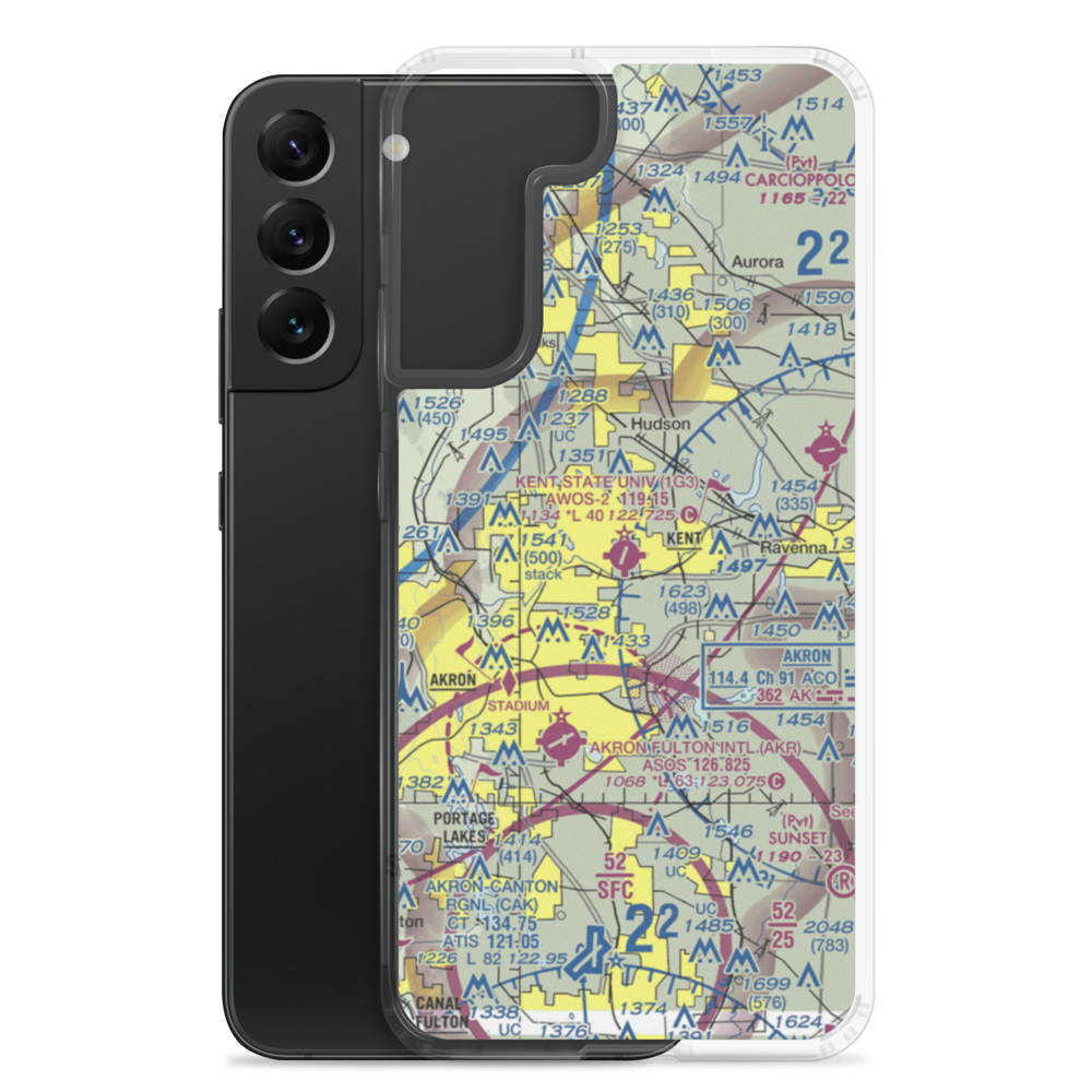 Kent State University Airport (1G3) VFR Sectional Samsung Case Samsung Galaxy S22 Plus model shown