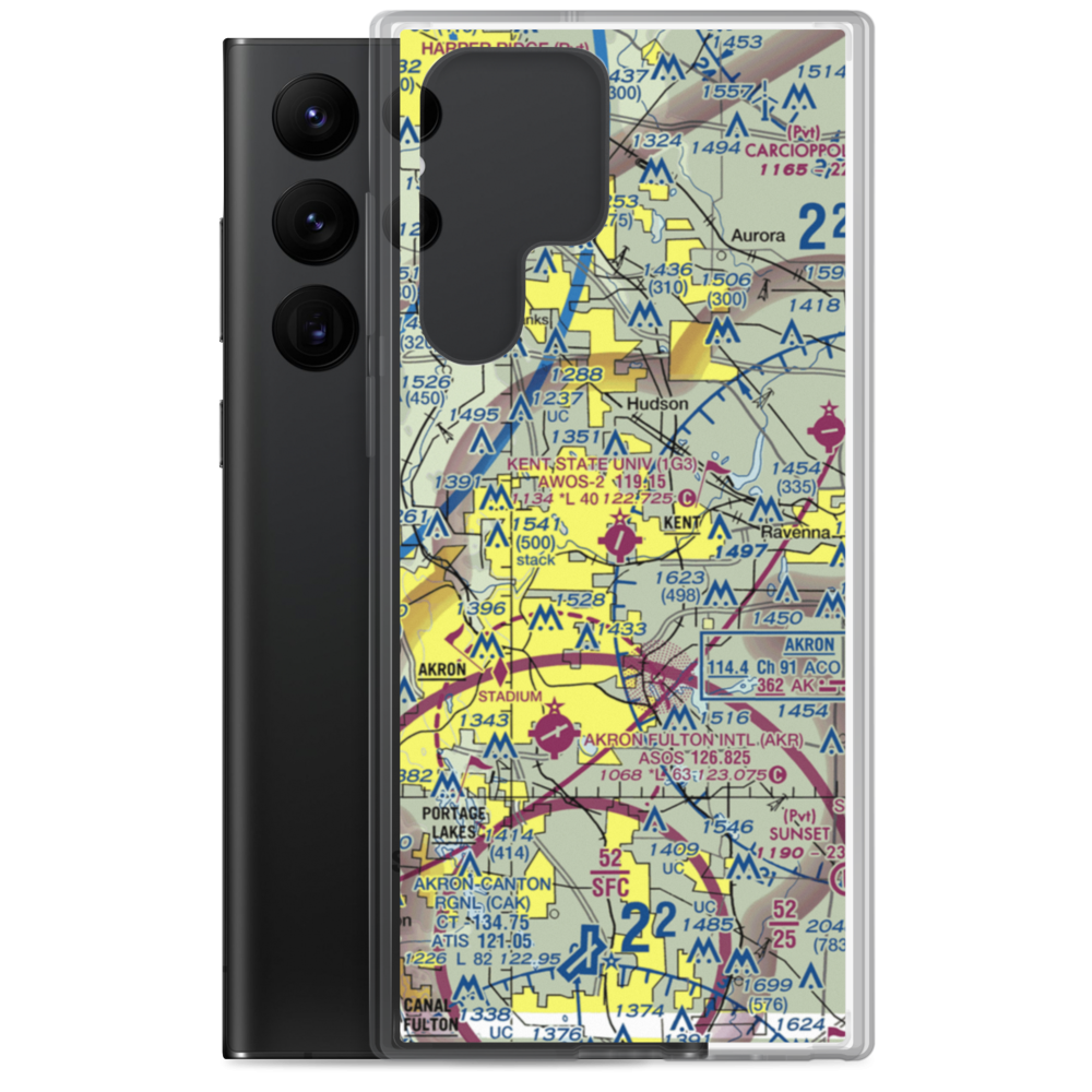 Kent State University Airport (1G3) VFR Sectional Samsung Case Samsung Galaxy S22 Ultra model shown