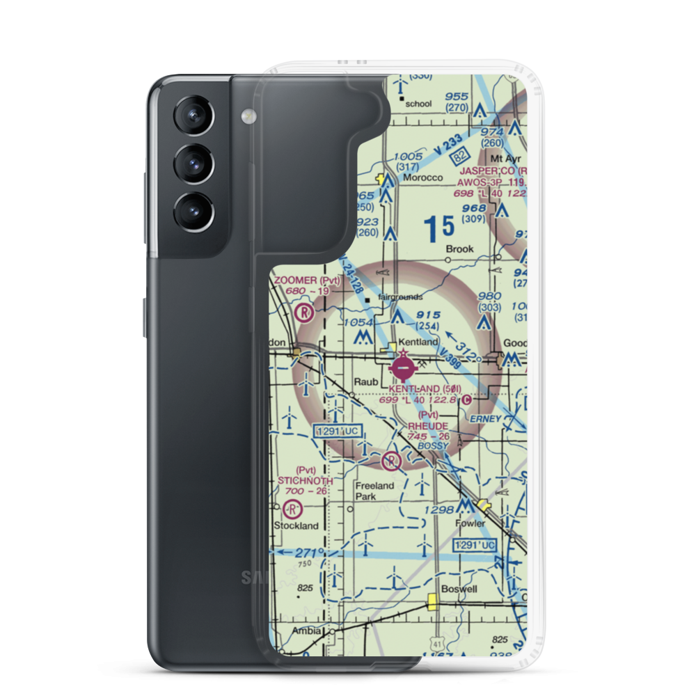 Kentland Municipal Airport (50I) VFR Sectional Samsung Case Samsung Galaxy S21 model shown
