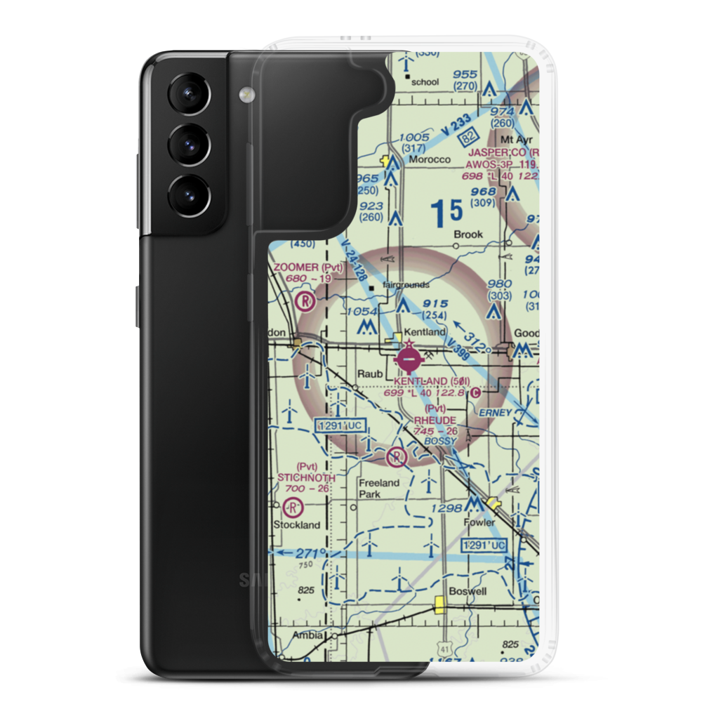 Kentland Municipal Airport (50I) VFR Sectional Samsung Case Samsung Galaxy S21 Plus model shown