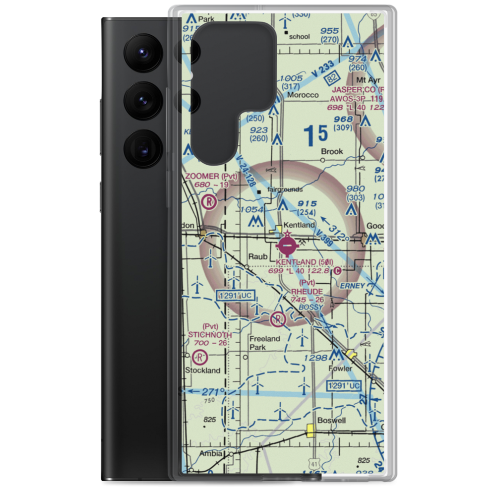 Kentland Municipal Airport (50I) VFR Sectional Samsung Case Samsung Galaxy S22 Ultra model shown
