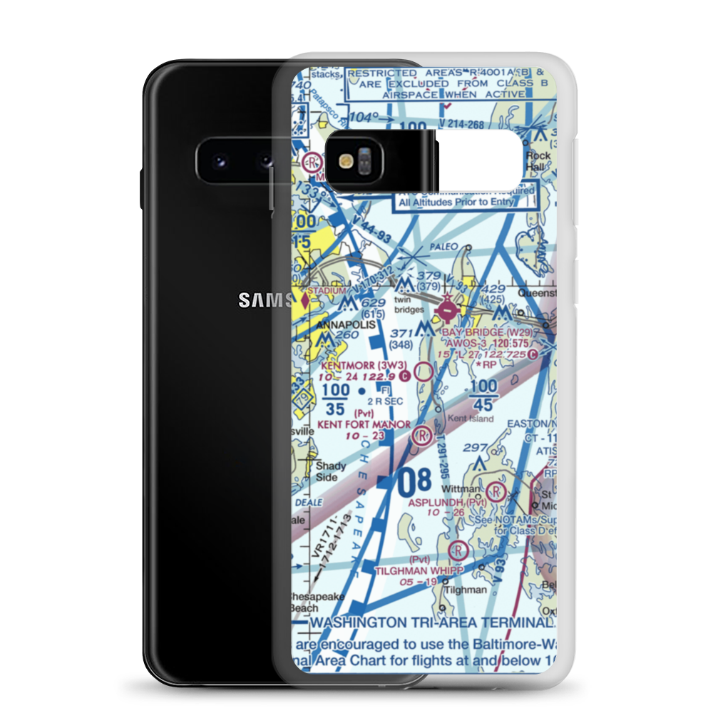 Kentmorr Airpark (3W3) VFR Sectional Samsung Case Samsung Galaxy S10 model shown