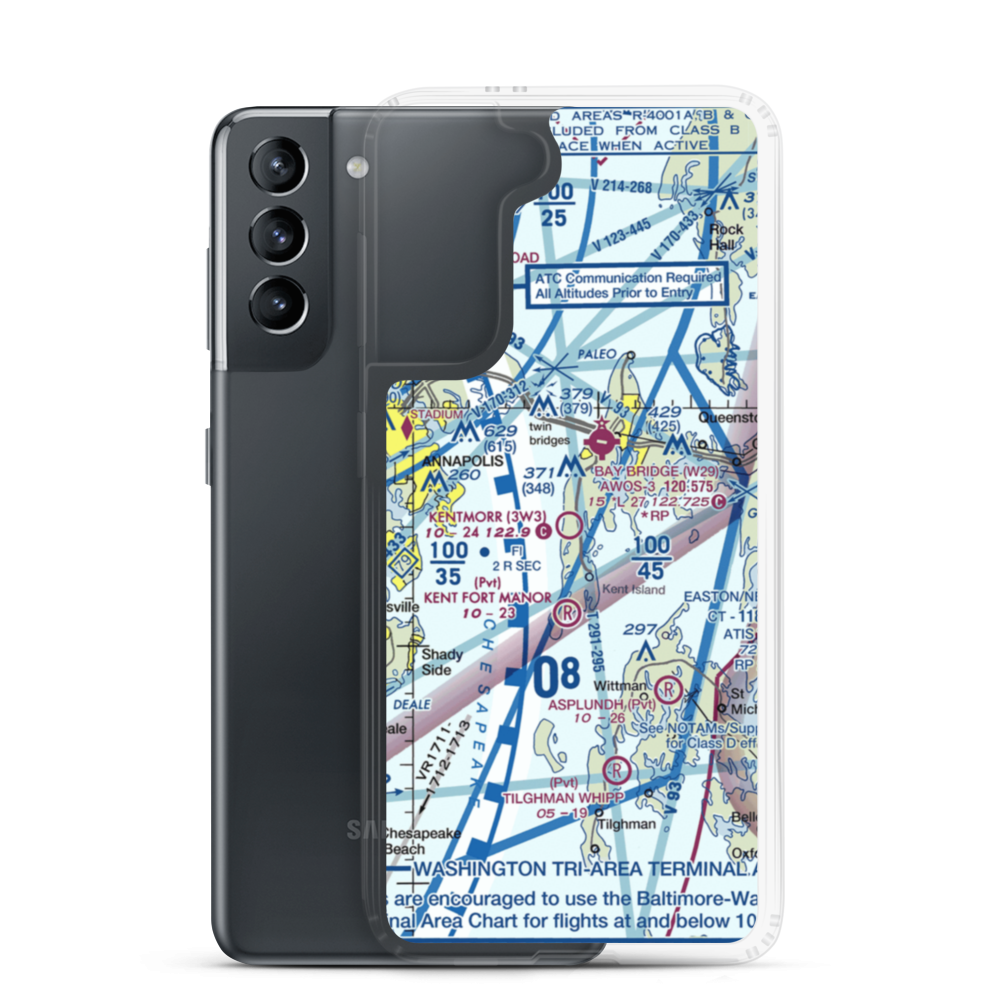 Kentmorr Airpark (3W3) VFR Sectional Samsung Case Samsung Galaxy S21 model shown