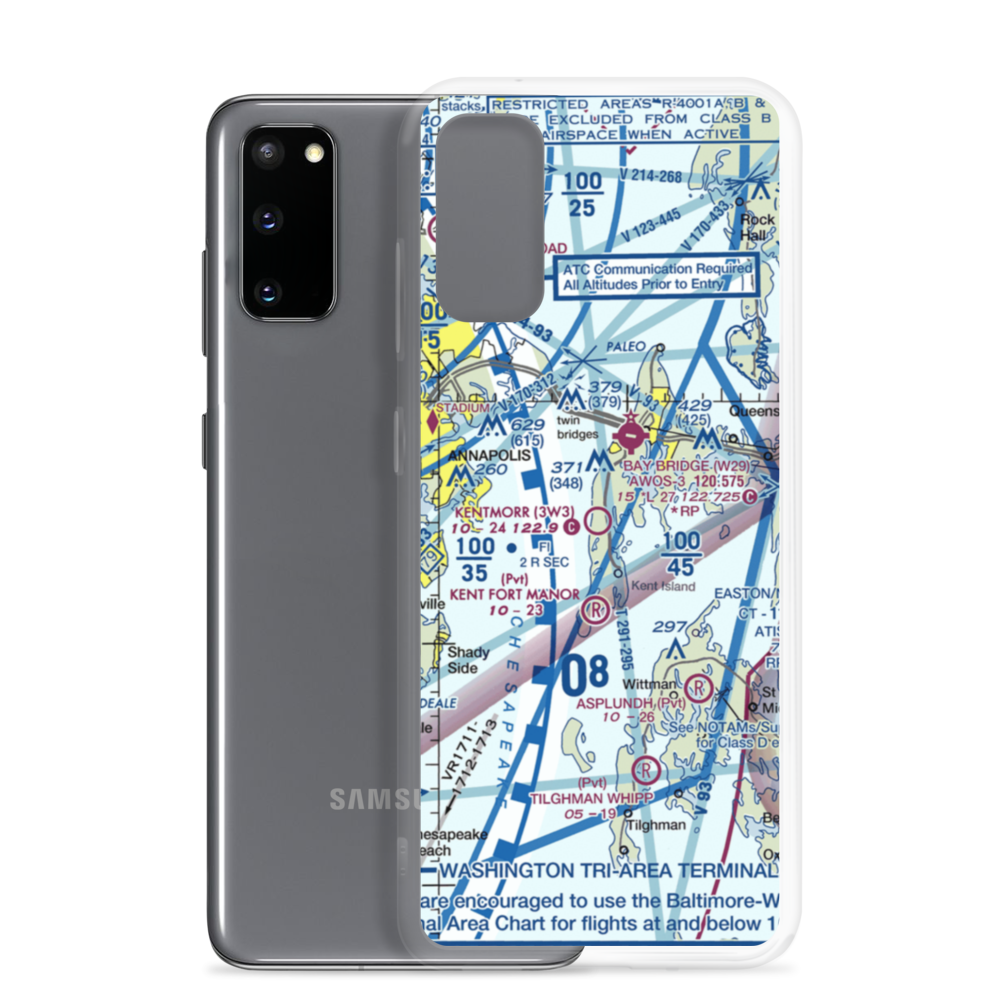 Kentmorr Airpark (3W3) VFR Sectional Samsung Case Samsung Galaxy S20 model shown