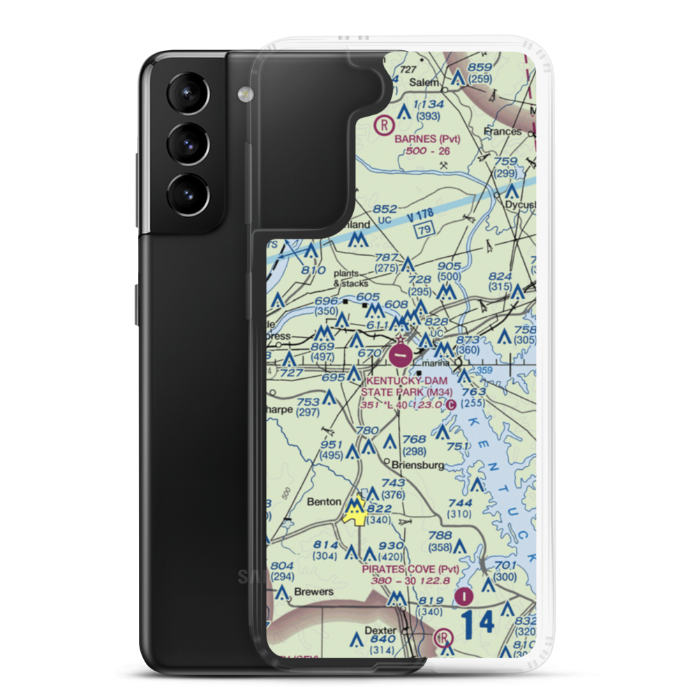 Kentucky Dam State Park Airport (M34) VFR Sectional Samsung Case Samsung Galaxy S21 Plus model shown