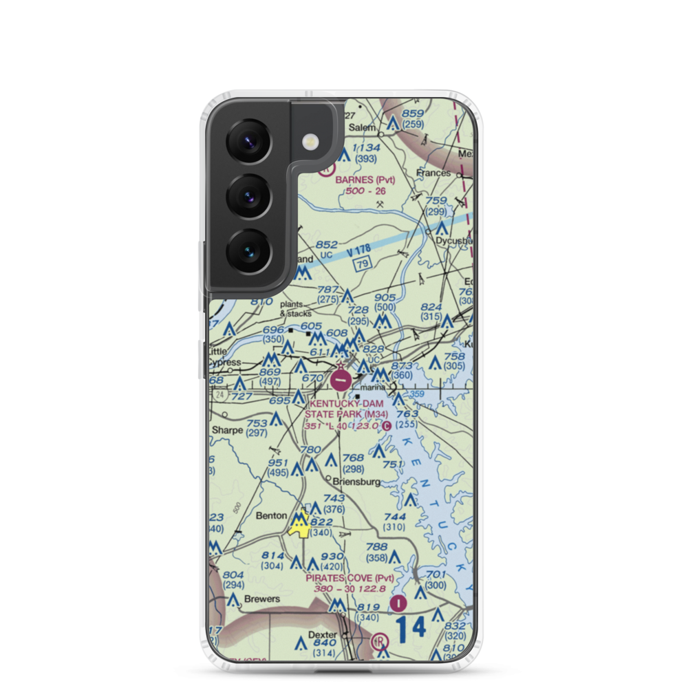 Kentucky Dam State Park Airport (M34) VFR Sectional Samsung Case Samsung Galaxy S22 model shown