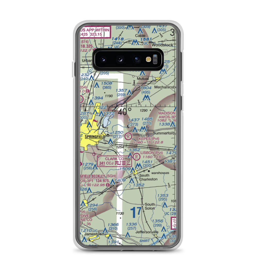Kepes Flying Field (1OA4) VFR Sectional Samsung Case Samsung Galaxy S10 model shown